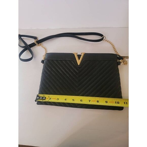 V black leather crossbody bag - Picture 5 of 6